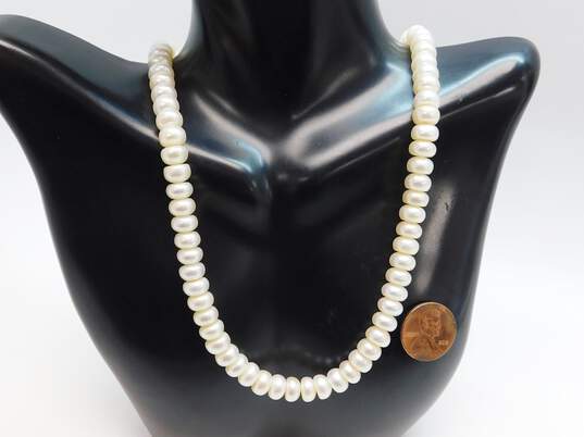 Honora 925 White Pearls Beaded Collar Necklace 39g image number 4