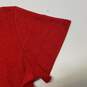 Mens Red Cotton Crew Neck Short Sleeve Casual Pullover T-Shirt Size Small image number 4