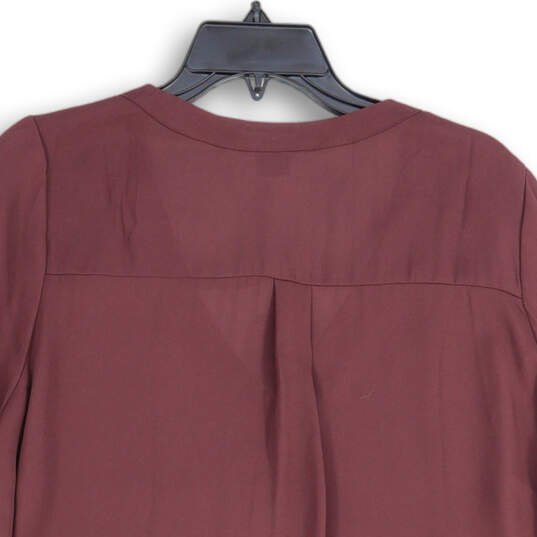 NWT Womens Purple Meila Relaxed Fit Front Zip 3/4 Sleeve Blouse Top Size 18 image number 4