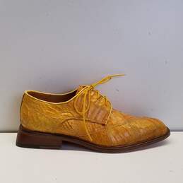 Belvedere Yellow Genuine Crocodile Leather Dress Oxford Shoes Men's Size 7 M