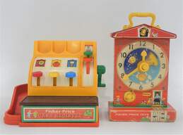 Lot of Fisher Price  Toys Clock and Cash Register