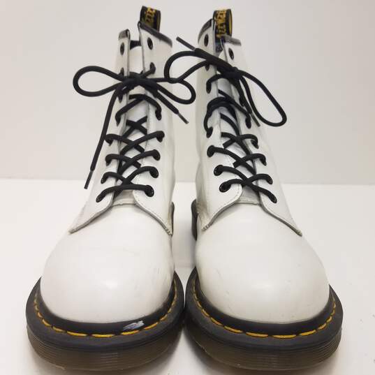 Dr Martens Leather 1460 Combat Boots White 10 image number 2