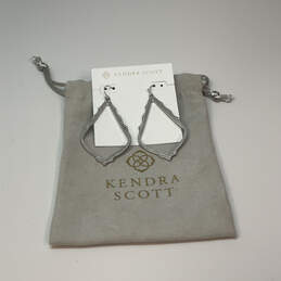 Designer Kendra Scott Silver-Tone Sophee Fashionable Drop Earrings w/ Bag
