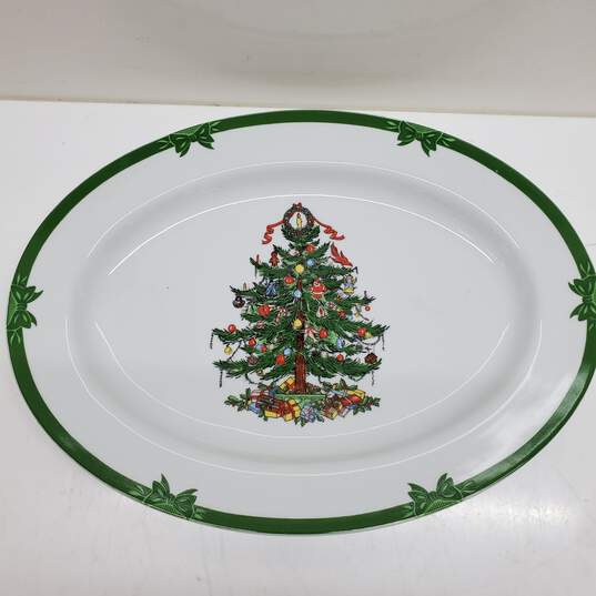 Vintage Georges Briard Yuletide Christmas Tree Serving Platter image number 1