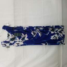 NWT Lauren Ralph Lauren Sleeveless Blue & White Floral Print Midi Dress Size 10