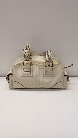 COACH 10048 Mia Ivory Leather Braided Satchel Bag