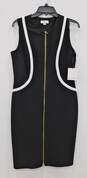 Calvin Klein Black White and Gold Zip Up Sleeveless Top Women's Size 10 image number 1