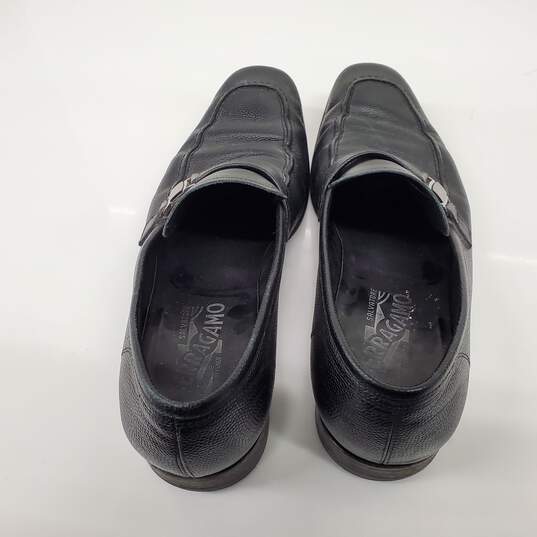 Salvatore Ferragamo Men's Black Pebble Leather Loafers Size 9.5D w/COA image number 5