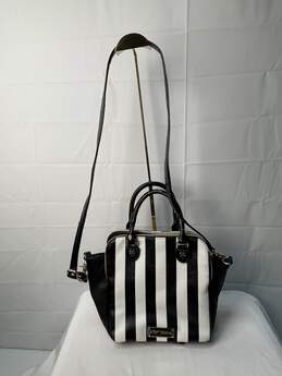Black and White Striped Betsey Johnson Cross Body Bag