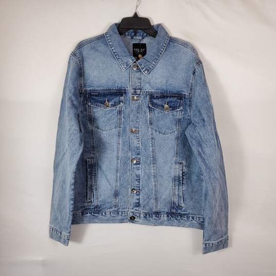 Request Premium Men Light Blue Jean Jacket Medium NWT image number 3
