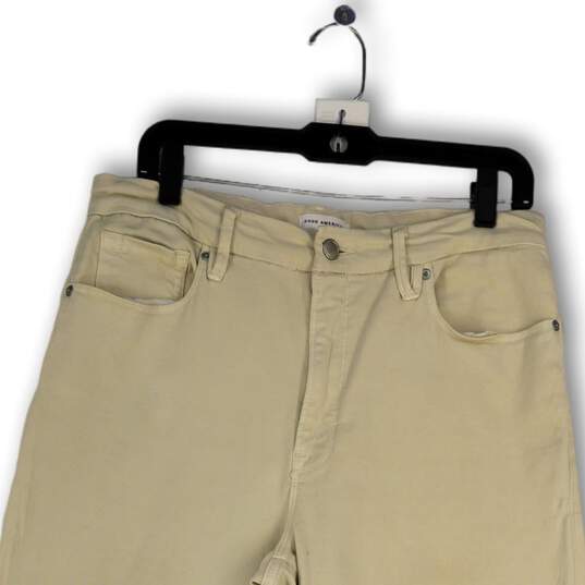 Womens Beige Denim Medium Wash Stretch Pockets Wide-Leg Jeans Size 12/31 image number 3