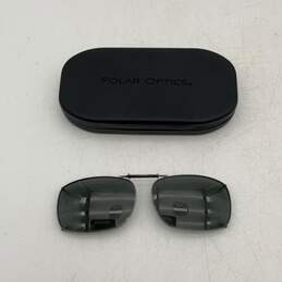 Polar Optics Unisex Black Lens Gunmetal Frame Clip On Full Rim Eyeglasses W/Case