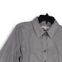 Mens Gray Polka Dot Long Sleeve Non-Iron Fitted Button-Up Shirt Size 12 image number 3