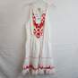 Joie women's red / white cotton embroidered halter neck summer dress S image number 1