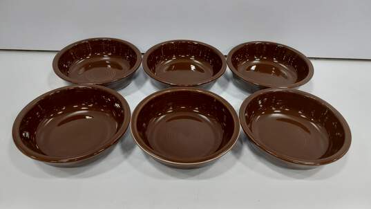 Set of 6 Fiesta Chocolate Brown 7" Soup Bowls image number 1