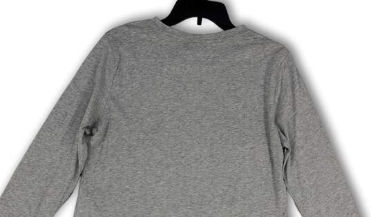 NWT Womens Gray Heather Round Neck Long Sleeve Pullover T-Shirt Size Medium image number 4