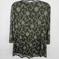 Green White Yellow Floral Print Blouse image number 2