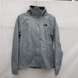 The North Face WM's Light Gray 100% Nylon & Polyester Lining Full Zip Jacket w Hood Size Sp