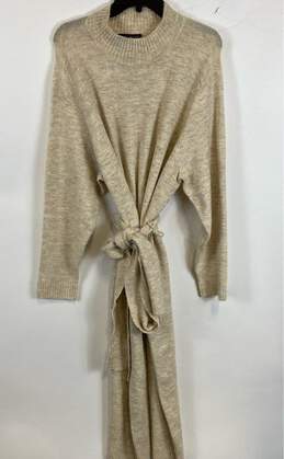 NWT Lane Bryant Womens Light Brown Long Sleeve Mock Neck Sweater Dress Size XL alternative image