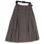 Womens Red Blue Plaid Pleated Side Button Midi A-Line Skirt Size 10 image number 2