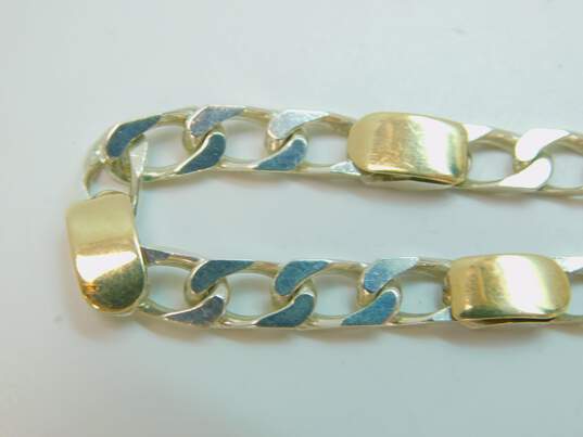 Tiffany & Co 925 Silver & 18K Yellow Gold Chain Bracelet With Dust Bag 15.9g image number 6