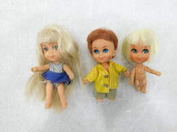 3 Vntg Mattel 1960s  Liddle Kiddle 3 Inch Dolls Lola Windy Bunson