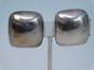 Taxco Mexico 925 Modernist Puffed Dome Curved Rectangle Chunky Clip On Earrings 23g image number 1