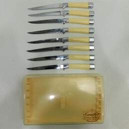 Vintage Three Piece Carvel Hall Cutlery Set Meat Fork Carving Knife  Sharpening Stick