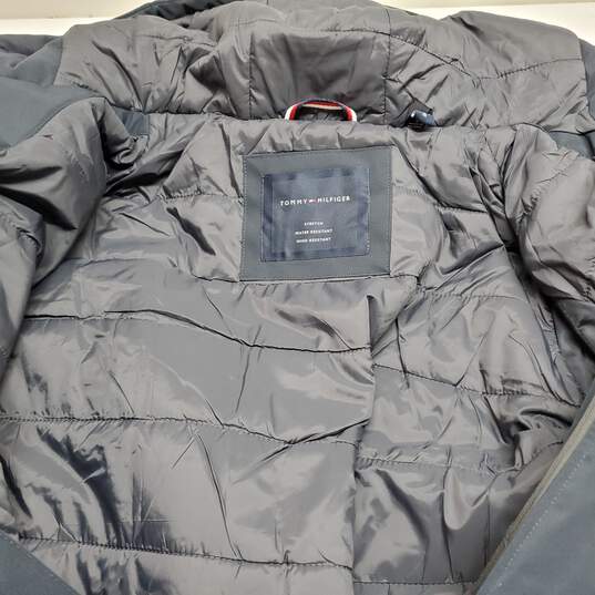 Tommy Hilfiger Navy Hooded Coat Jacket Men's L NWT image number 6