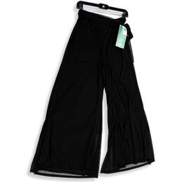 NWT Womens Black Tie Waist Pull-On Wide Leg Palazzo Pants Size Large
