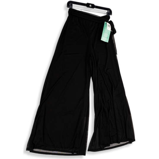 NWT Womens Black Tie Waist Pull-On Wide Leg Palazzo Pants Size Large image number 1