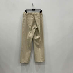 Womens Tan Flat Front Pockets Straight Leg Classic Dress Pants Size 14 alternative image