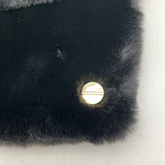 NWT Ted Baker Womens Black Faux Fur Winter Collar Scarf One Size image number 4