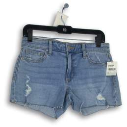 NWT Joe's Womens Blue Denim Medium Wash Distressed Cut-Off Shorts Size 26