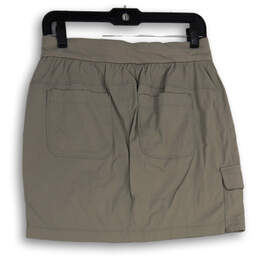 Womens Gray Flat Front Cargo Pocket Stretch Mini Skort Skirt Size 4 alternative image