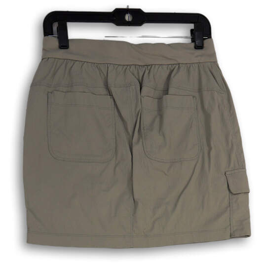Womens Gray Flat Front Cargo Pocket Stretch Mini Skort Skirt Size 4 image number 2