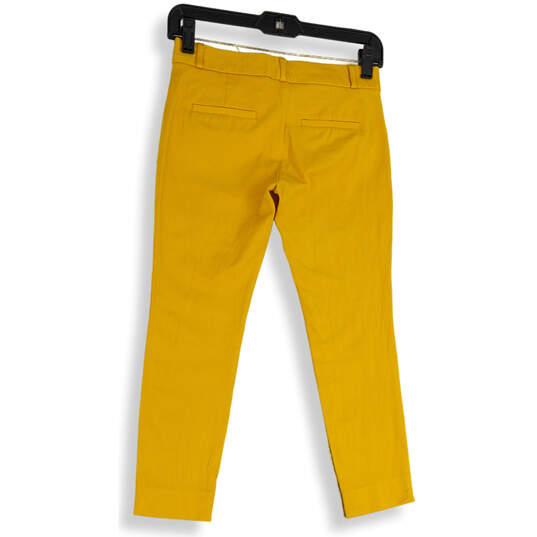 Womens Yellow Flat Front Pockets Regular Fit Skinny Leg Ankle Pants Size 0 image number 2