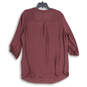 NWT Womens Purple Meila Relaxed Fit Front Zip 3/4 Sleeve Blouse Top Size 18 image number 2