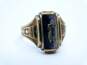 Vintage 10K Gold Mother of Pearl Shell & Black Enamel Class Ring 5.4g image number 1