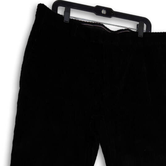Womens Black Corduroy Flat Front Pockets Straight Leg Dress Pants Sz 40x32 image number 3