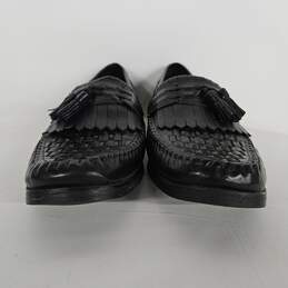Woven Black Tassel Slip On Comfort Loafers
