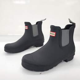 Hunter Women's Short Black Rubber Chelsea Rain Boots Size 9