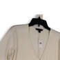 NWT Womens White V-Neck Long Sleeve Stretch Pullover Blouse Top Size XL image number 1