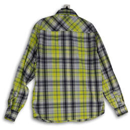 NWT Mens Blue Yellow Plaid Spread Collar Flap Pocket Button-Up Shirt Sz L alternative image