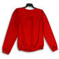 NWT Womens Red Keyhole Neck Long Sleeve Pullover Blouse Top Size Small image number 2