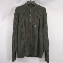 L.L. Bean Men Green 1/4 Button Sweater XL NWT