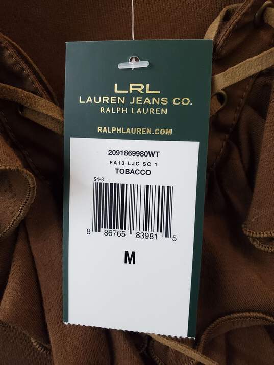 Lauren Jeans Co Ralph Lauren Tobacco Brown Ruffle Top Size M image number 5