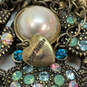 Designer Betsey Johnson Crystal Cut Stone Crab Shape Statement Necklace image number 4