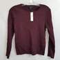 J Crew women's burgundy knit crew neck long sleeve sweater S nwt image number 1