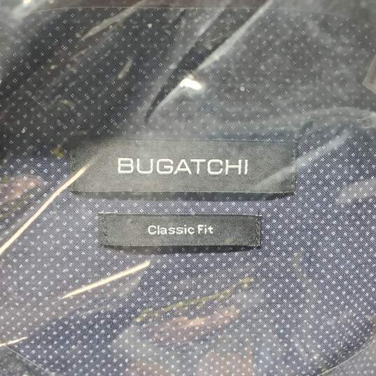 BUCATCHI Classic Fit Button Up LS Navy Plaid Shirt Men's L image number 5
